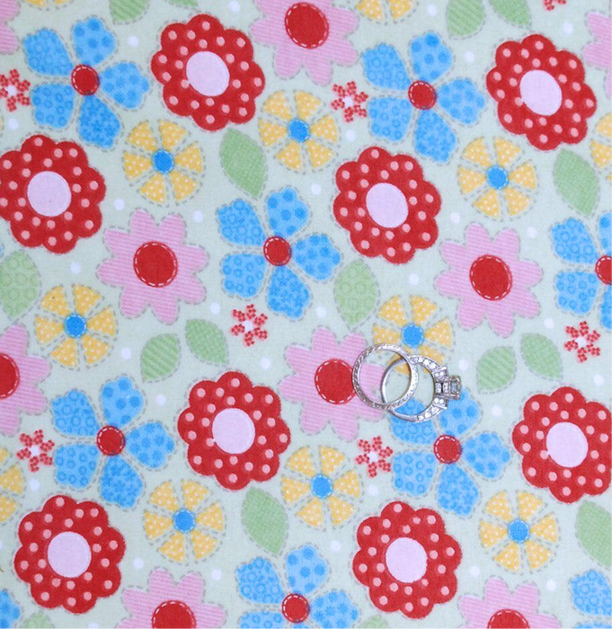 Flannel Fabric BTY Green Red White Yellow Pink Blue Calico Flower