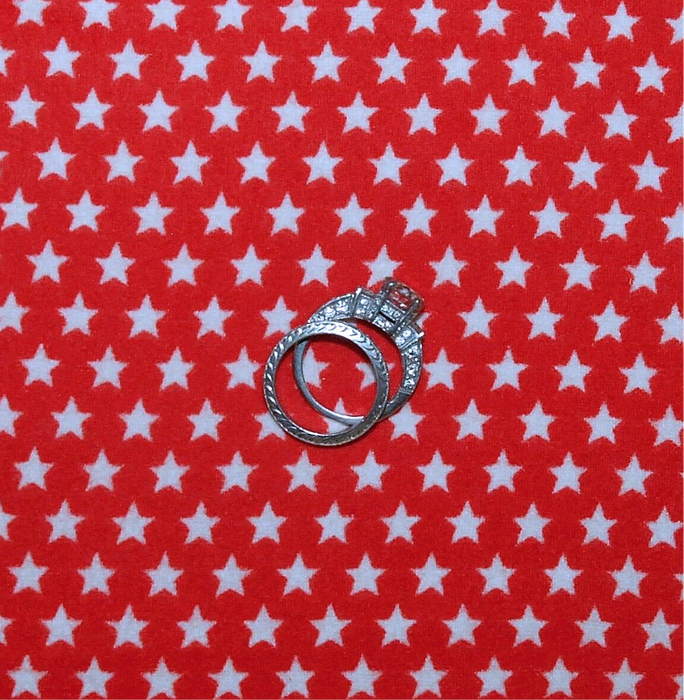 Flannel Fabric BTY Red White Little Star Stripe American USA