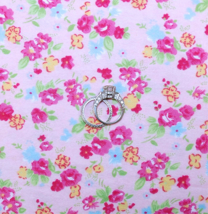 Flannel Fabric BTY Pink Tonal Rose Flower Garden Calico