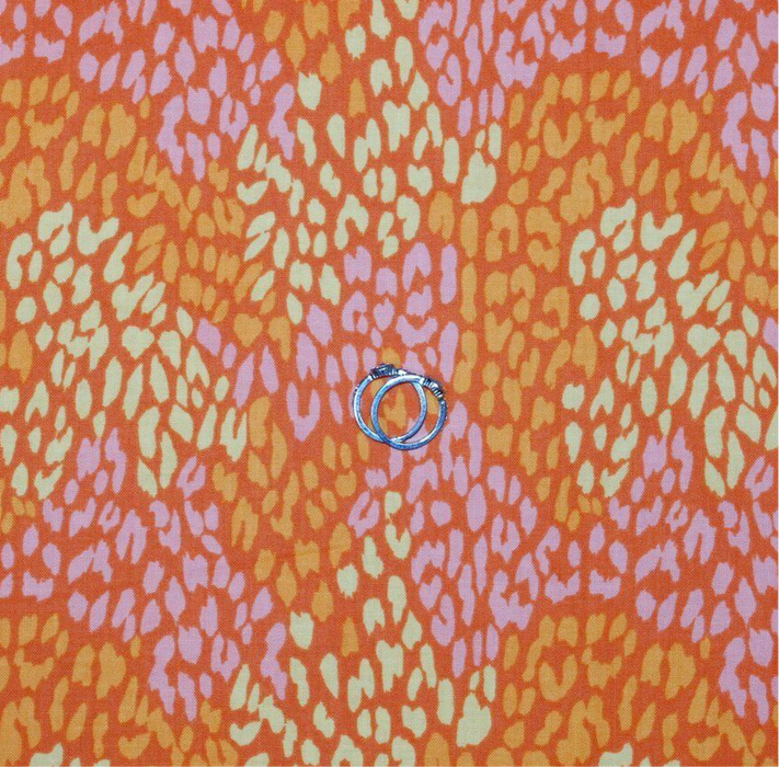 Cotton Fabric BTY Orange Pink Leopard Cheetah Skin Print Jungle Wild Animal