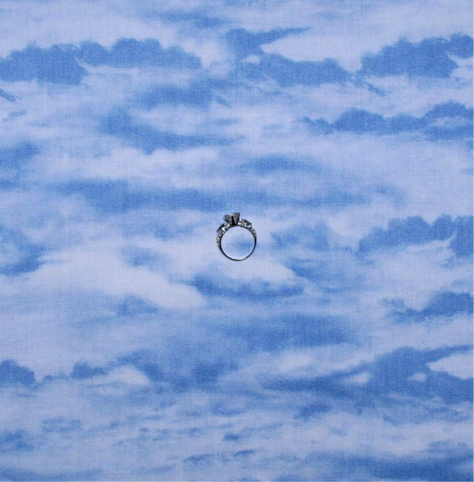 Cotton Fabric BTY Blue White Cloud Sky Scenic Baby Girl Boy Calico