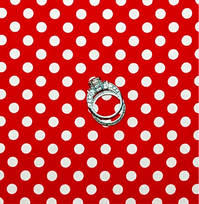 Cotton Fabric BTY Polka Dot Red White Calico USA Love