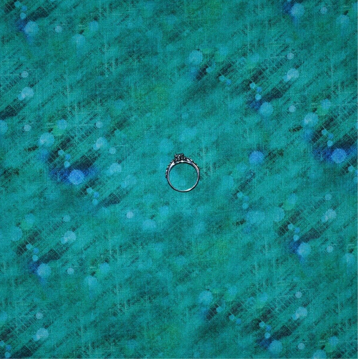 Cotton Fabric BTY Green Tonal Teal Blue Water Ocean Blender Scenic