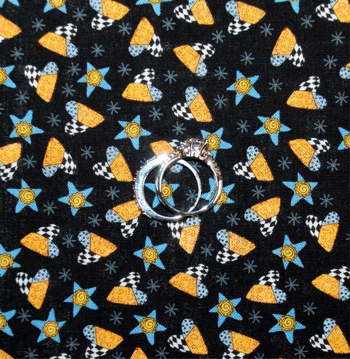 Cotton Fabric BTY Black White Blue Yellow Gold Heart Star Country Quilt Print