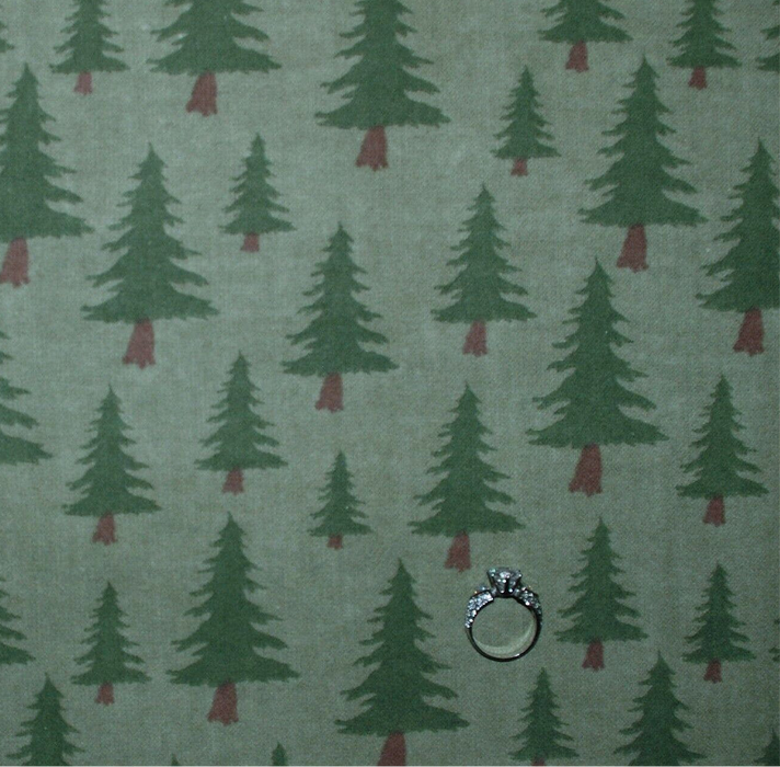 Flannel Fabric BTY Green Christmas Tree Fall Holiday Hunt