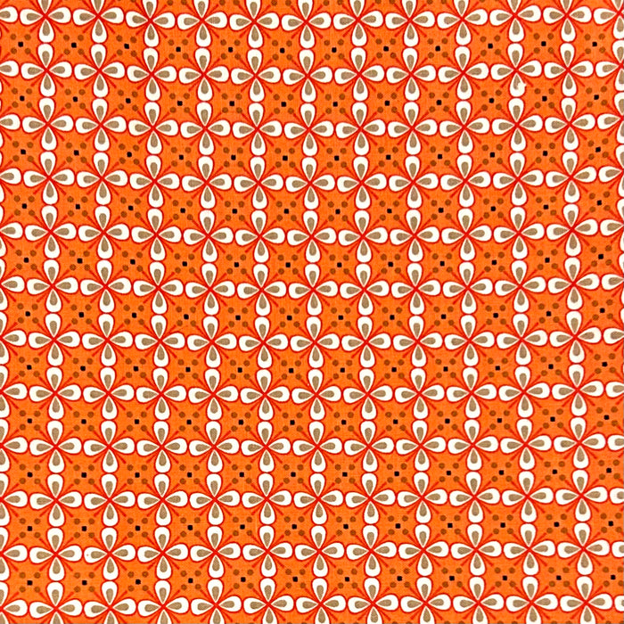 Cotton Fabric BTY Orange Calico Pattern Wedding Ring Quilt Bonnie