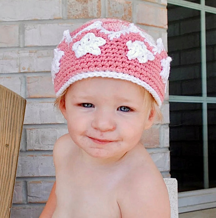 Boutique Baby Girls Hat Crown 9 Months - 2 Years Crochet Crown 1st 2nd Bday