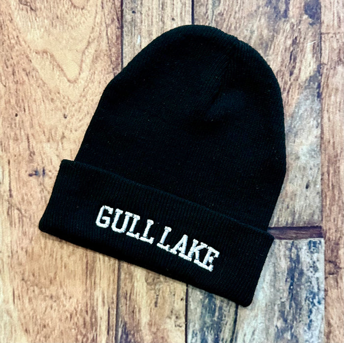 Boutique RTS Hat Gull Lake School Black Knit Beanie Kid Gift