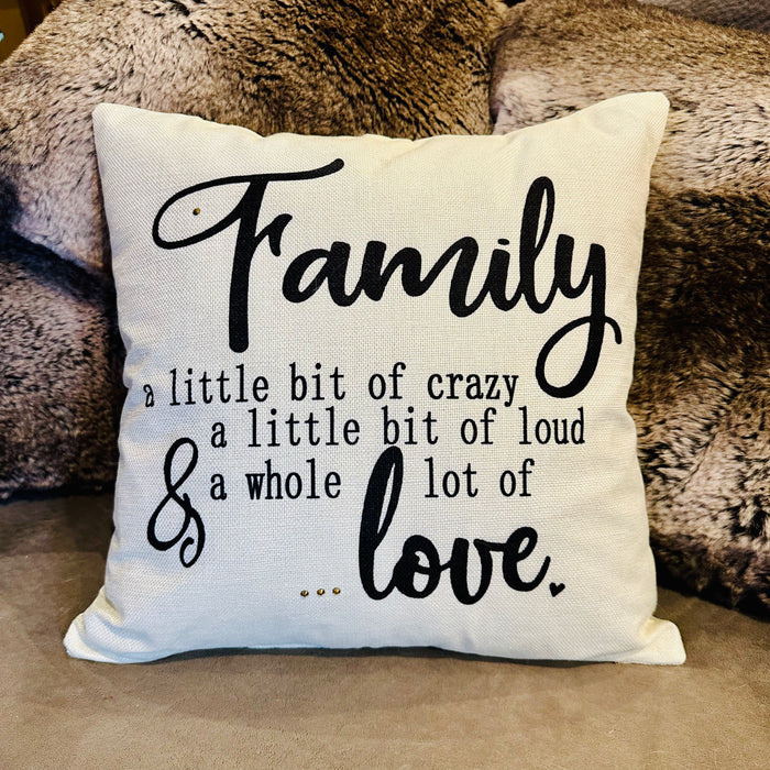 Pillow Cover 18” Square Farmhouse Family Love