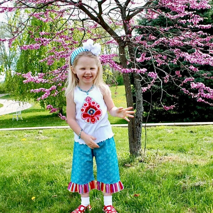 Boutique Baby Girls 24 Months Tank Top & Ruffled Capri Pants