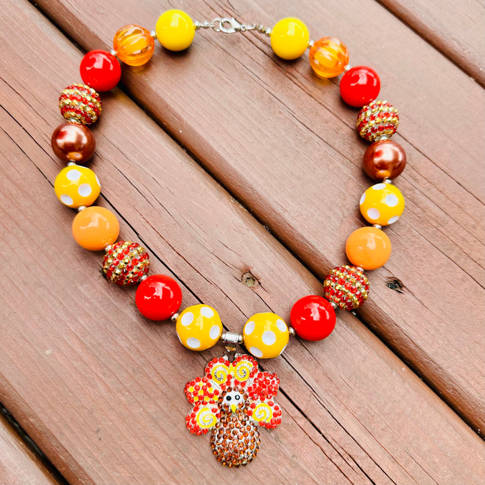 Necklace Thanksgiving Turkey Chunky Charm Pendant Jewelry