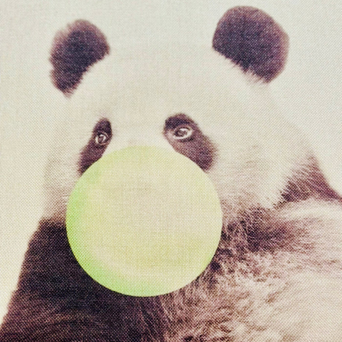 Pillow Cover 18” Green Bubble Gum Panda Bear Animal Pillow