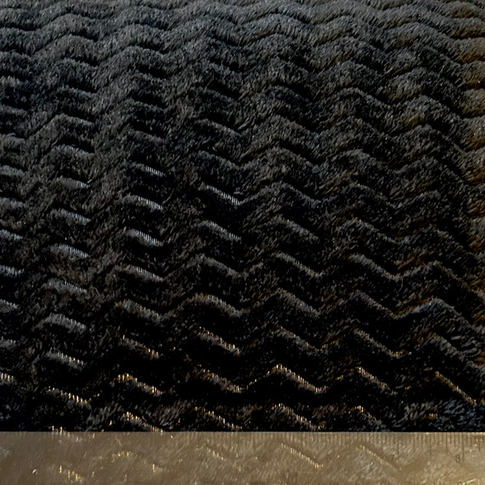 Minky Fabric BTY Jet Black Soft Cuddle Chevron Zig Zag Stripe