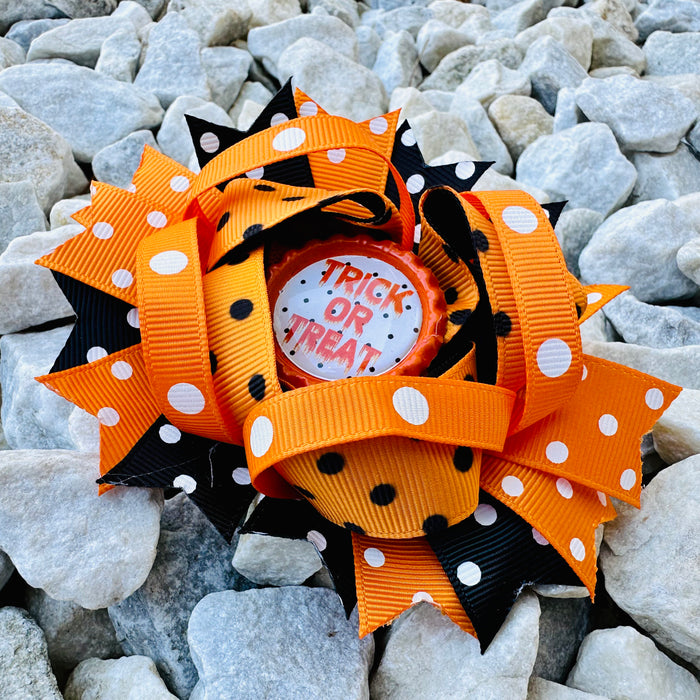 Bow 4.5" Girls Hair Accessory Halloween Trick or Treat
