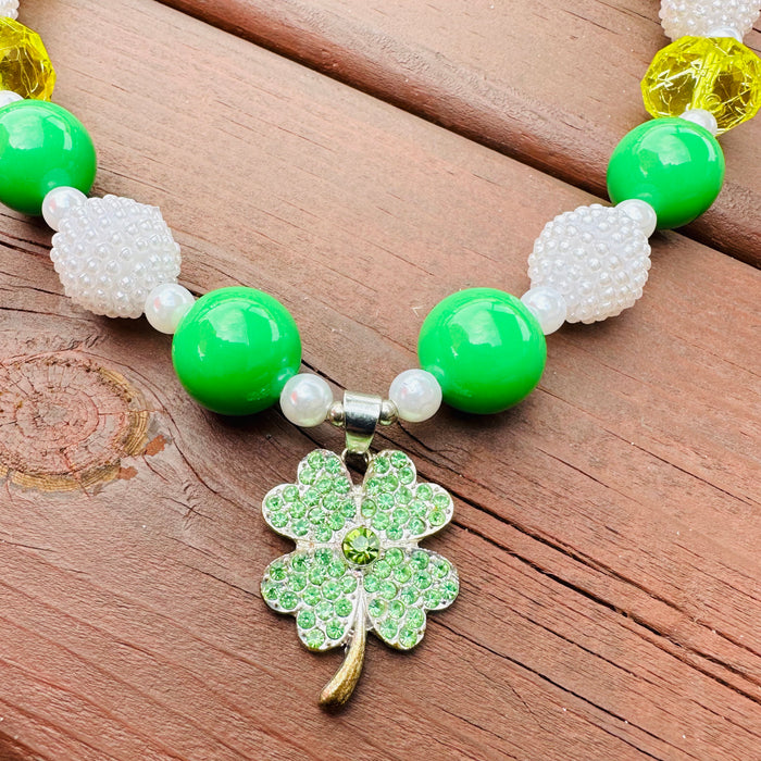 Necklace 4 Leaf Clover Shamrock Irish Lucky Girl