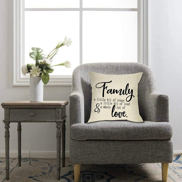 Pillow Cover 18” Square Farmhouse Family Love