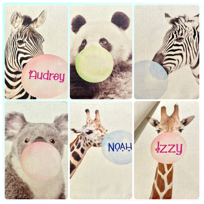 Pillow Cover 18” Green Bubble Gum Panda Bear Animal Pillow