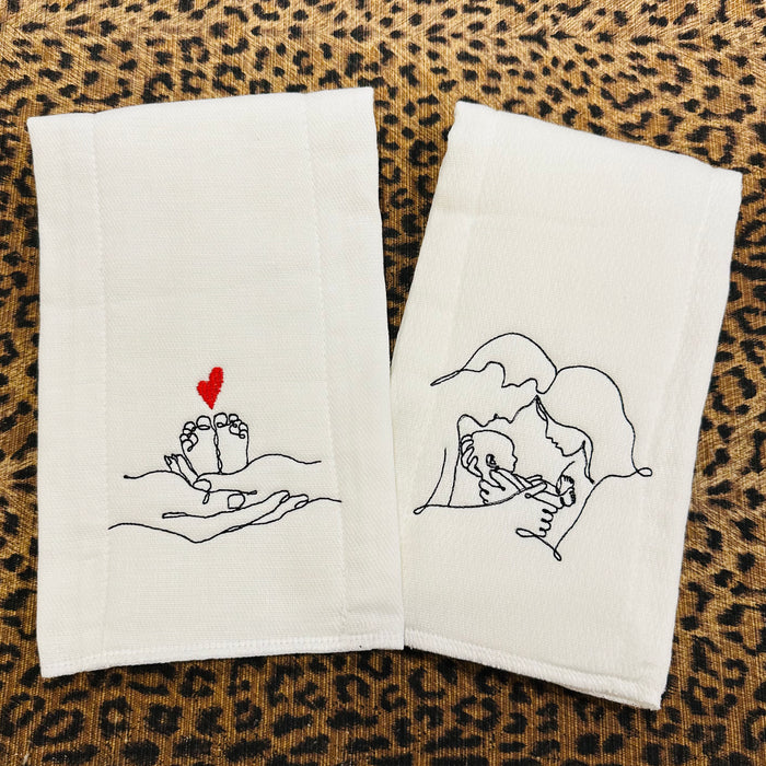 Boutique Baby Newborn 2 Pc Burp Cloth Gift Set Hands Feet