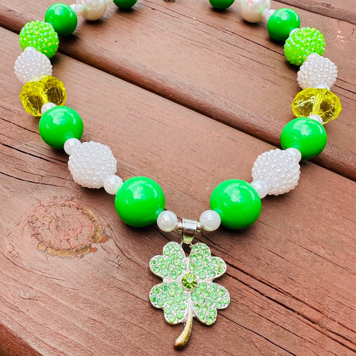 Necklace 4 Leaf Clover Shamrock Irish Lucky Girl