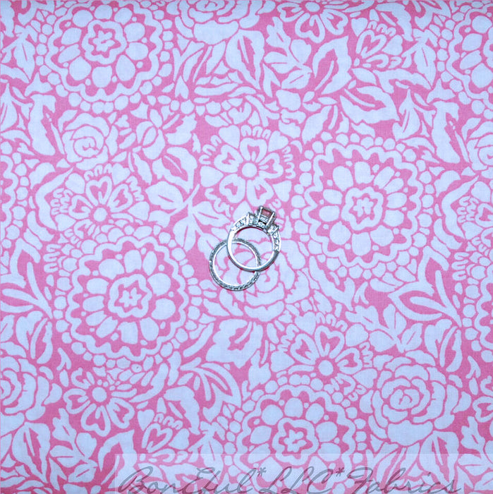 Cotton Fabric BTY Pink White Rose Flower Garden Victorian Girl Lace