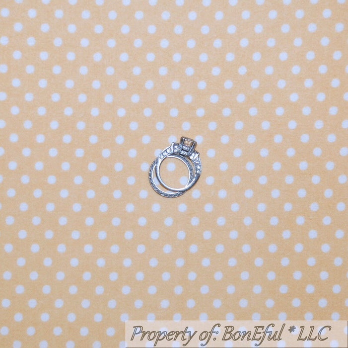 Flannel Fabric BTY Yellow Butter Cream White Polka Dot