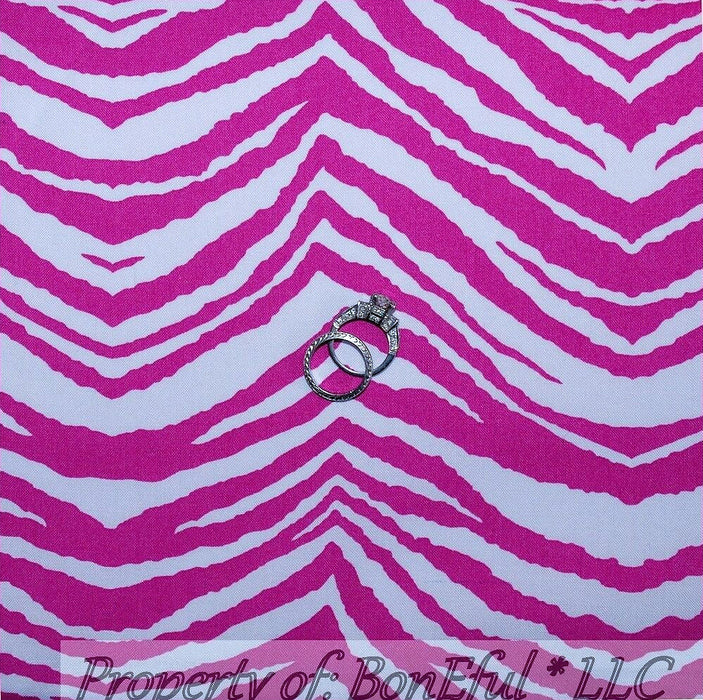 Cotton Fabric HY Hot Pink White Zebra Stripe Skin Baby Girl VTG Print