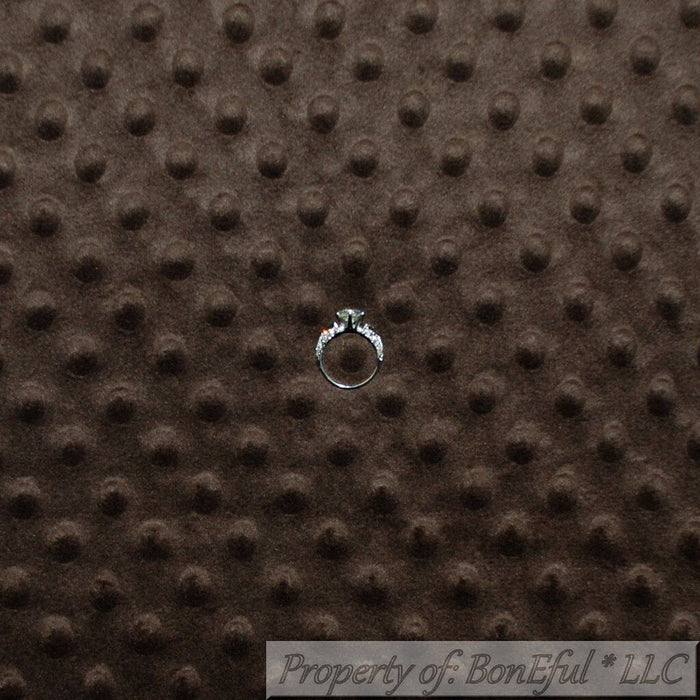 Minky Fabric BTY Cocoa Dark Brown Soft Minky Polka Dot