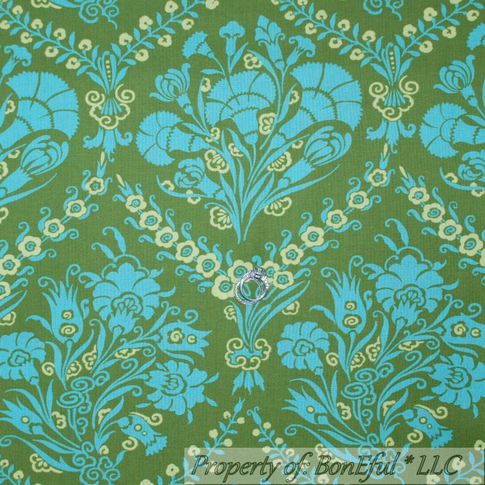 Cotton Fabric HY Amy Butler Green Aqua Blue Flower Damask