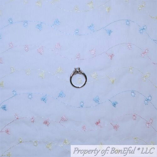 Cotton Fabric BTY Eyelet Lace Baby Embroidered Flower Heart Fabric