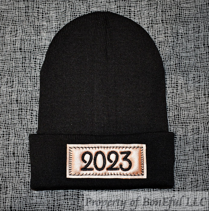 Boutique RTS Hat 2023 Black Knit Beanie Teen Youth Adult Gift