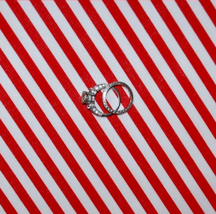 Cotton Fabric HY Stripe Red & White Holiday Candy Kids