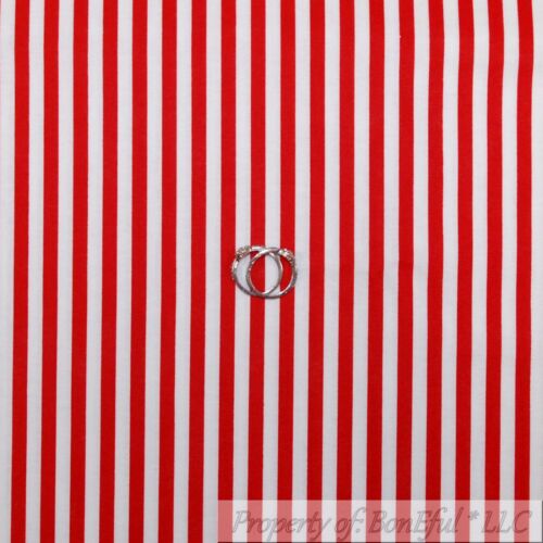 Cotton Fabric HY Stripe Red & White Holiday Candy Kids
