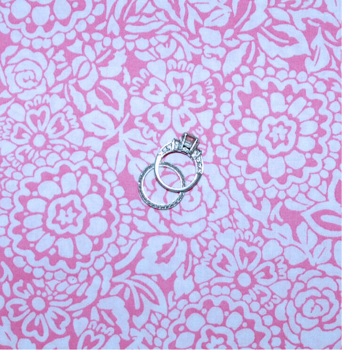 Cotton Fabric BTY Pink White Rose Flower Garden Victorian Girl Lace