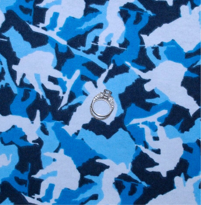 Flannel Fabric BTY Blue Camo Scenic Snowboard Skateboard Sports