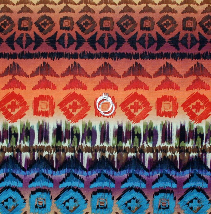 Cotton Fabric BTY Rainbow Aztec Southwestern Indian Cultural Color Stripe