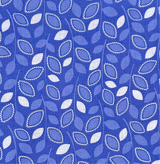 Cotton Fabric BTY Purple Tonal Leave Calico Blender Print