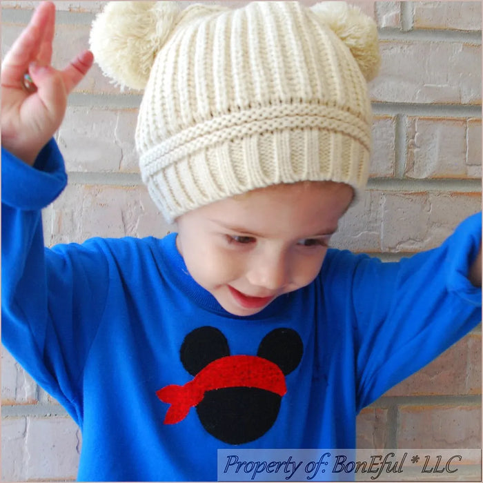 Boutique Baby Hat Unisex 9-24 Months Cream Crochet Pom Poms