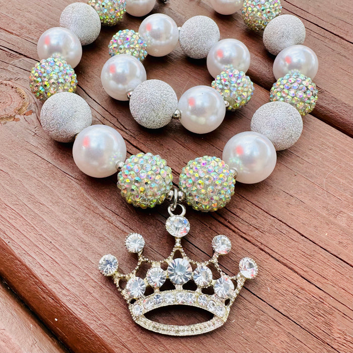 Necklace Silver Princess Crown Kid Fashion Dress Jewelry Girl