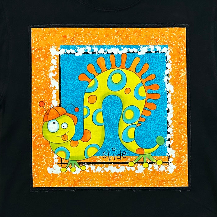 Boutique Kid Boy Top Size 6/7 Unisex Colorful Snake Black T-Shirt