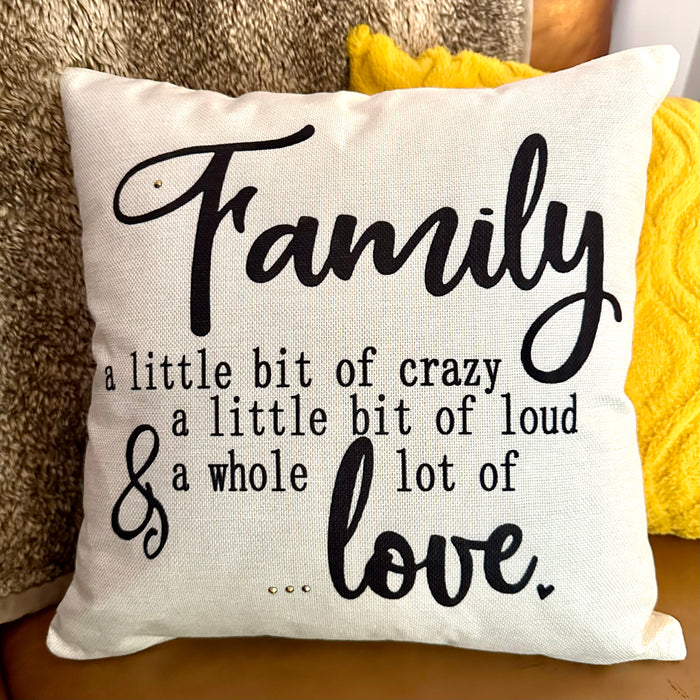 Pillow Cover 18” Square Farmhouse Family Love