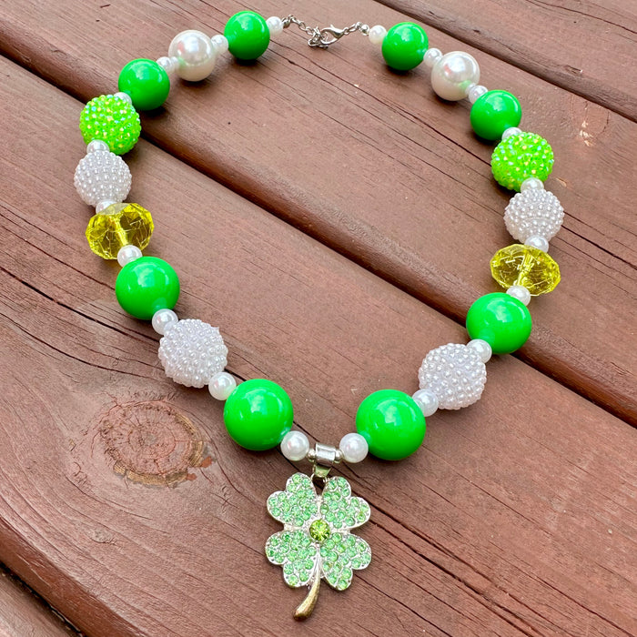 Necklace 4 Leaf Clover Shamrock Irish Lucky Girl