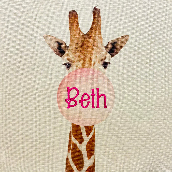 Pillow Cover 18” Decor Square Giraffe Pink Bubblegum