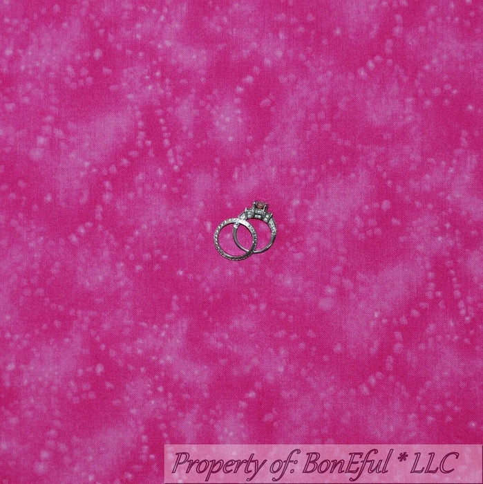 Cotton Fabric BTY Pink White Dot Star Girl Princess Tone Tonal Blender