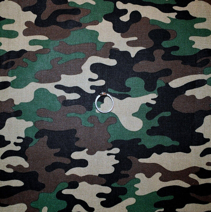 Cotton Fabric BTY Camouflage Camo Army Green Brown Military