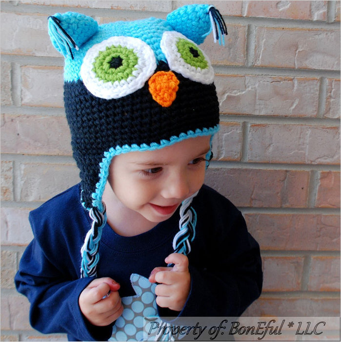 Boutique Baby Boys Hat 9 18 24 Months 2 3T Years Crochet Owl