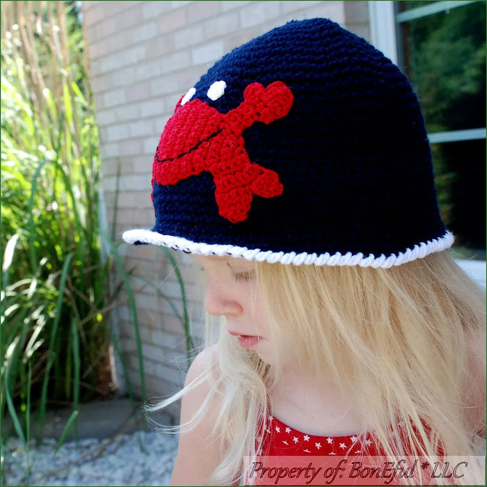 Boutique Baby Hat Unisex 2-6 Years Crochet Crab Crabby Beach Hat