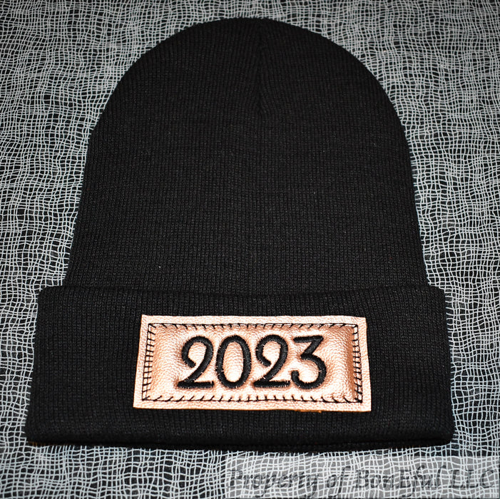 Boutique RTS Hat 2023 Black Knit Beanie Teen Youth Adult Gift